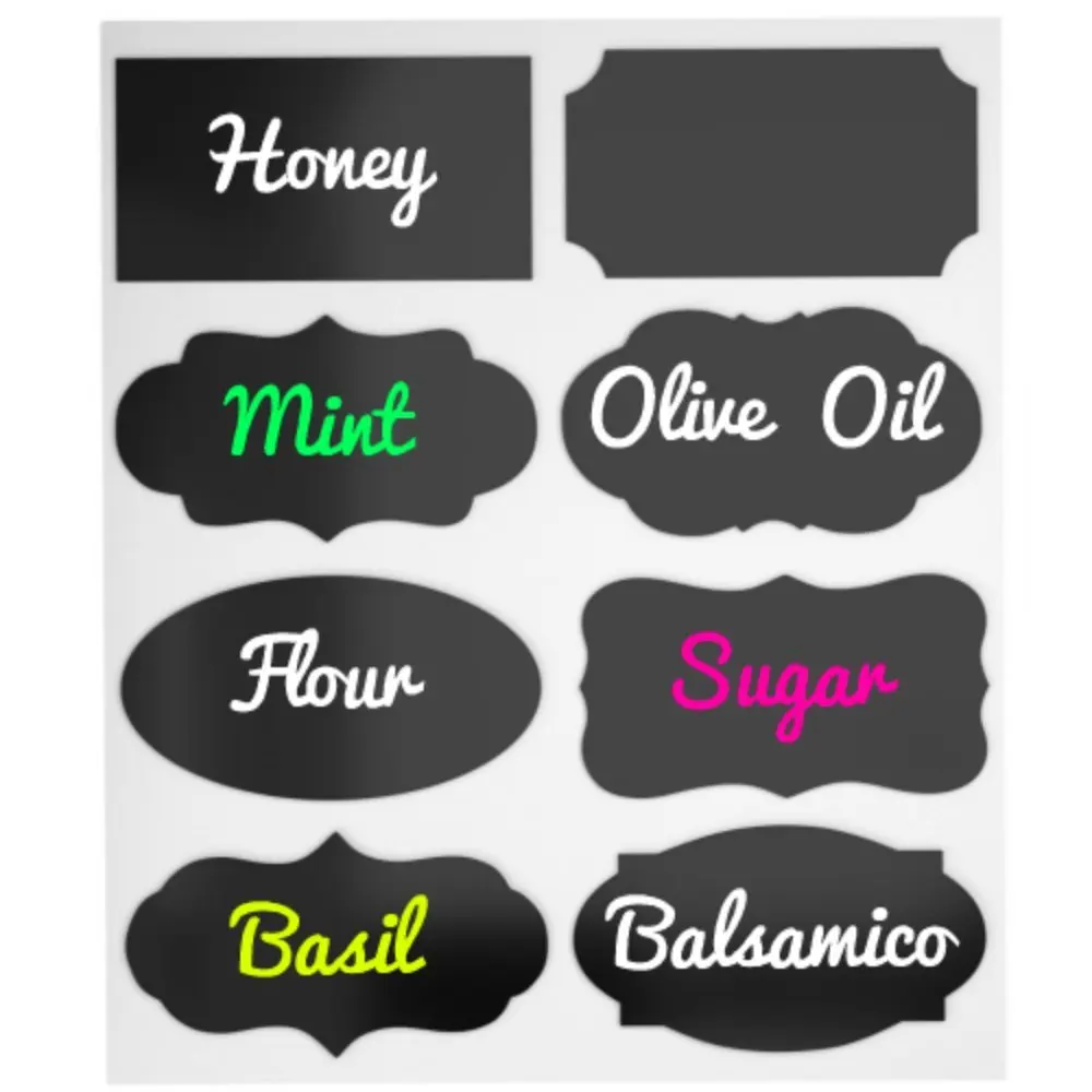 Chalkboard Labels Reusable Best Stickers for Kitchen Pantry Mason Jars Office Large Black Set of 48