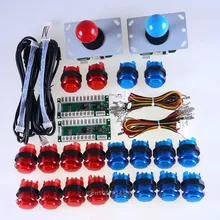 New Reyann LED Arcade DIY Parts Bundle Kit 2 x USB Encoder + 2 x Joystick + 20 x LED Illuminated Push Buttons For MAME Games