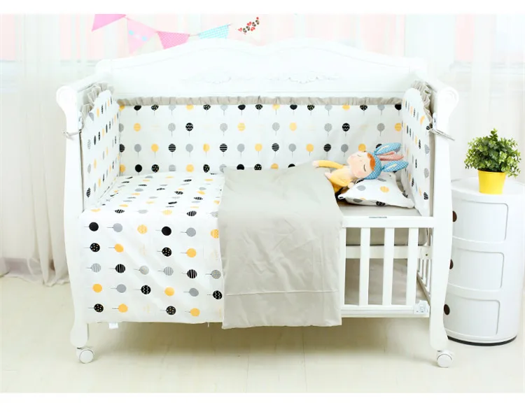 6 шт. хлопковые детские бортики для кроватки постельный комплект для детей постельные принадлежности Простыня Кровать для новорожденных