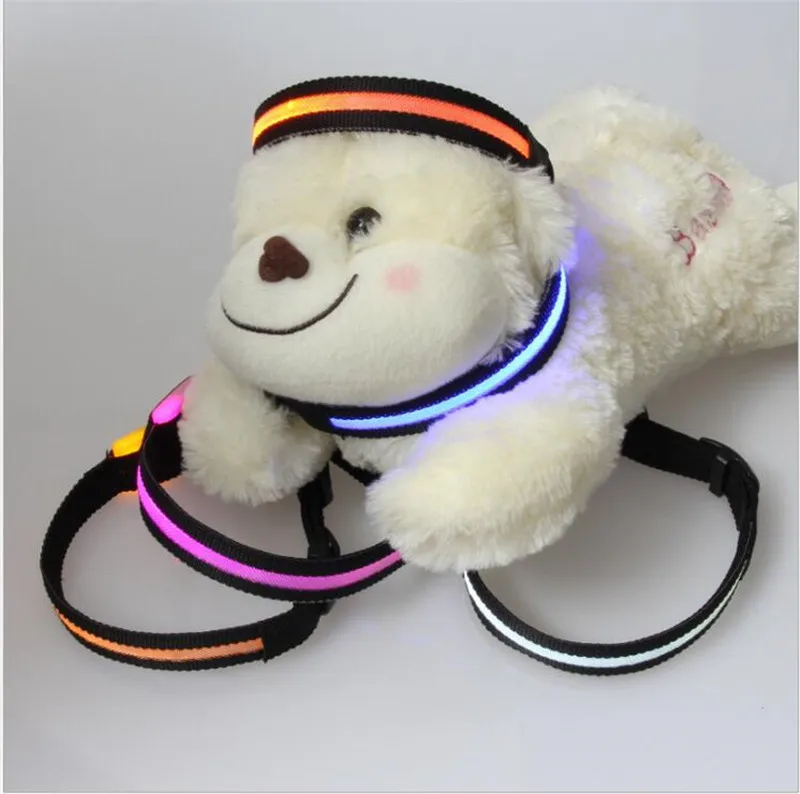 E07 Pet Dog Collar LED Nylon Light emitting collars Lighted Dog Collars mini collar for small