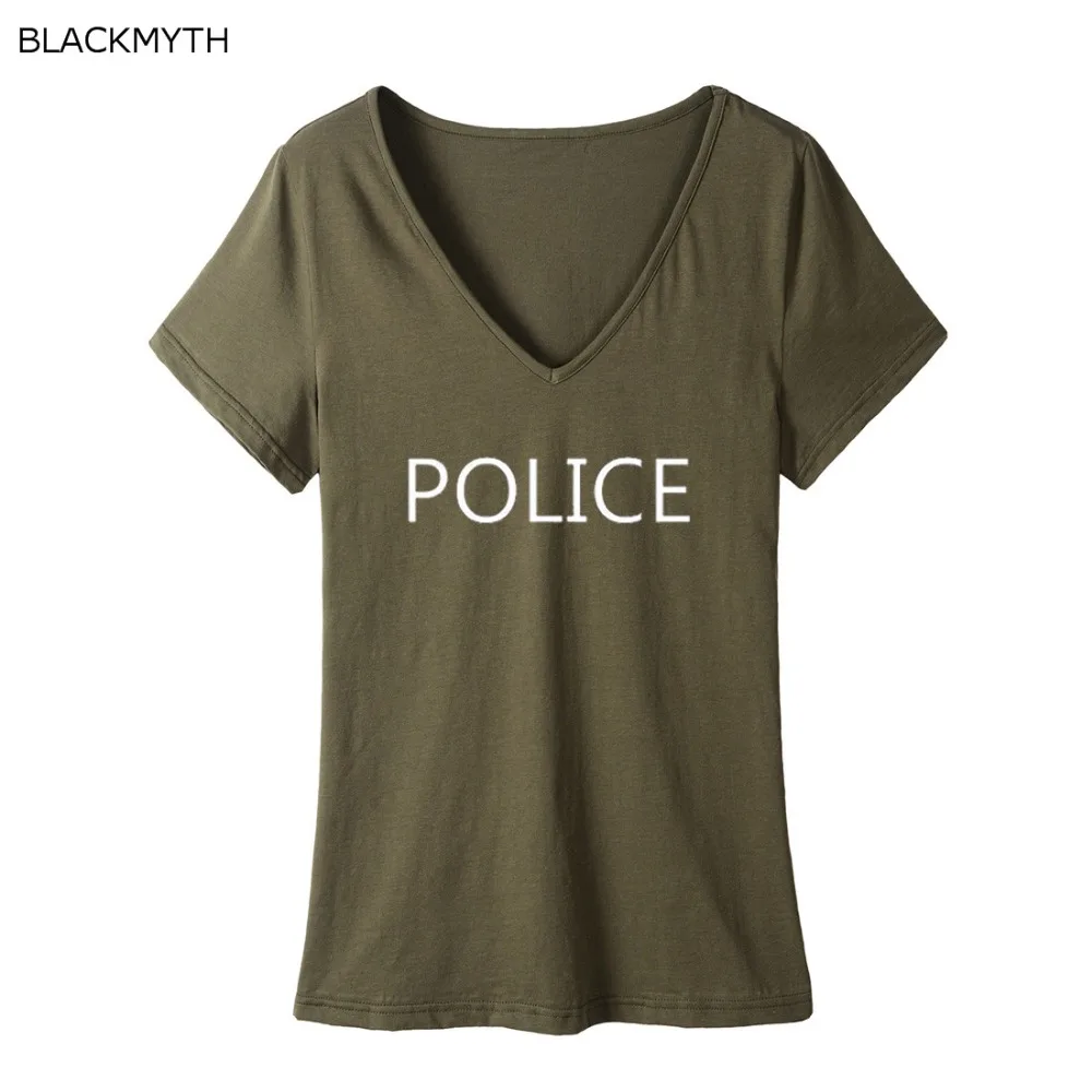BLACKMYTH POLICE дизайнерская хлопковая летняя футболка с коротким рукавом
