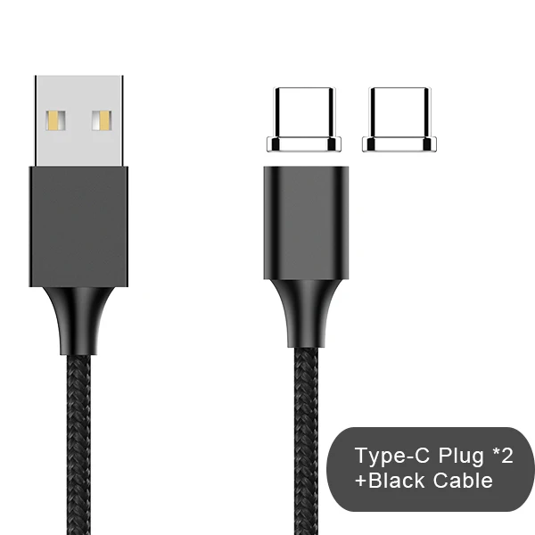 NOHON 3 в 1 Магнитный кабель для синхронизации данных 8 Pin для iPhone X 8 XS Plus Micro usb type C Быстрая зарядка для Xiaomi кабели зарядного устройства - Цвет: 2 Type-c black cable