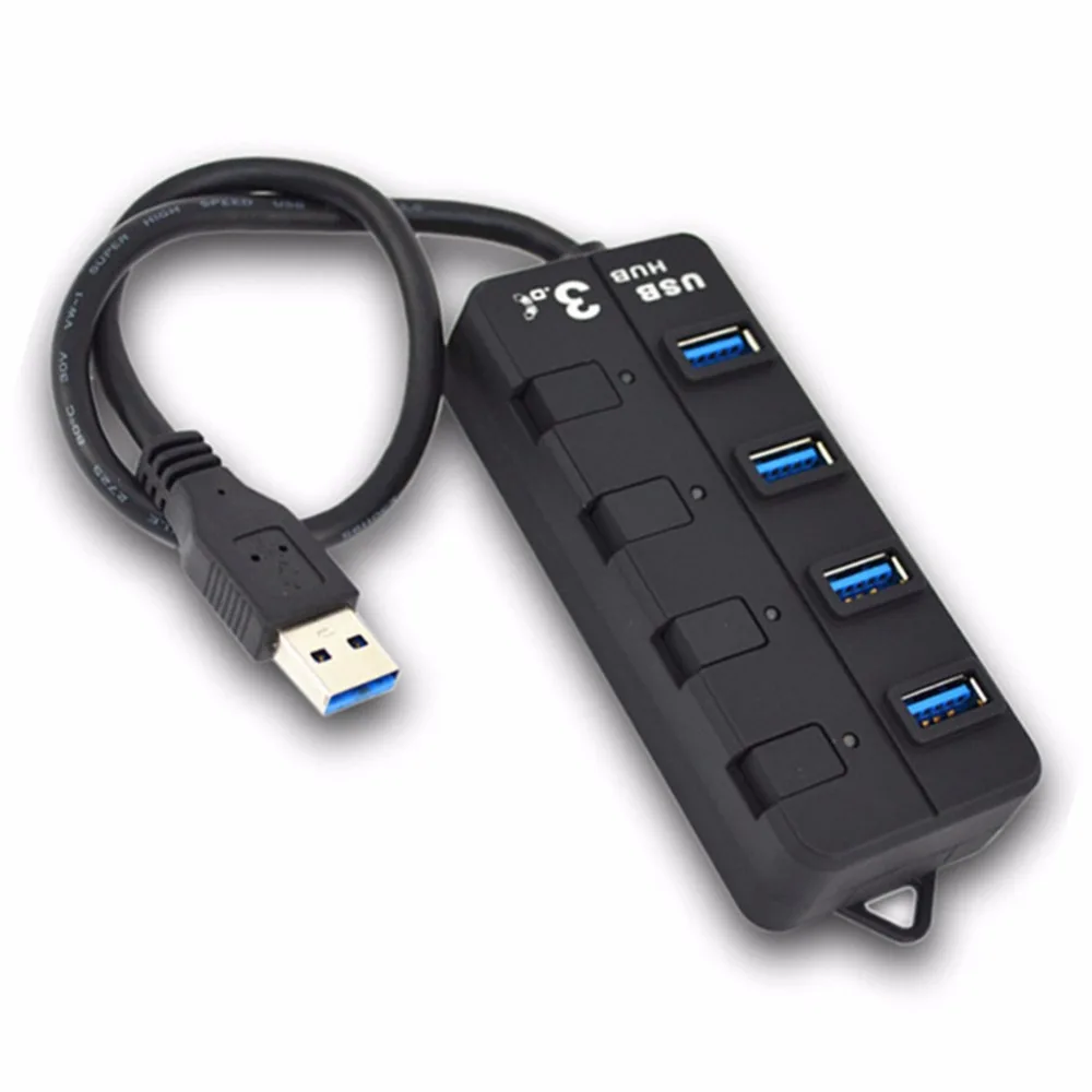 4-портовый 7-портовый концентратор USB 3 0 с индивидуальными переключателями для