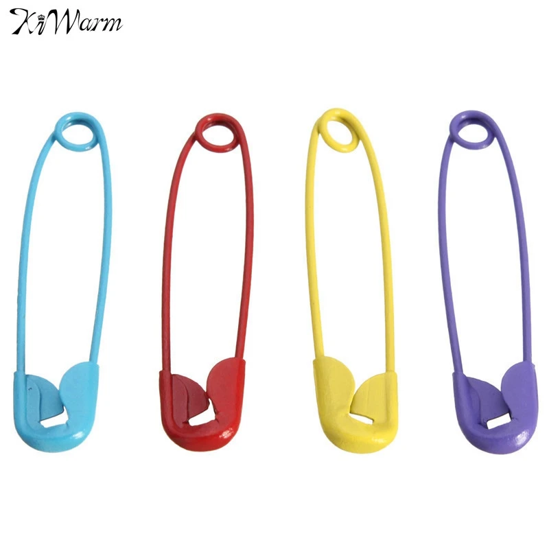 

KiWarm Overvalue 40Pcs 28mm Colored Metal Safety Pins Findings Stitch Markers Sewing Pins For DIY Marker Tag Making Color Random