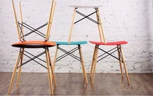 garden stool children game chair plastic PP seat household wood leg stool