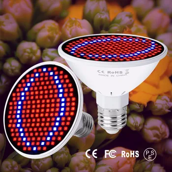 

E27 Full Spectrum LED Grow Lights Indoor Plants E14 LED Growing Lamp GU10 220V Fitolamp MR16 48 60 80leds Plant Flower Bulbs B22