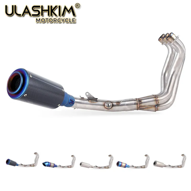 

Motorcycle Full System Carbon Fiber Escape Middle Pipe Exhaust Slip on For yamaha FZ09 MT09 MT-09 FZ-09 2014-2018 Not for Tracer