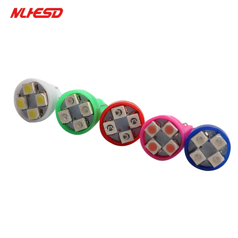 1000 шт. T10 4SMD Автомобильный светодиодный 1210 3528 клиновидный свет DC12v W5W 4 авто