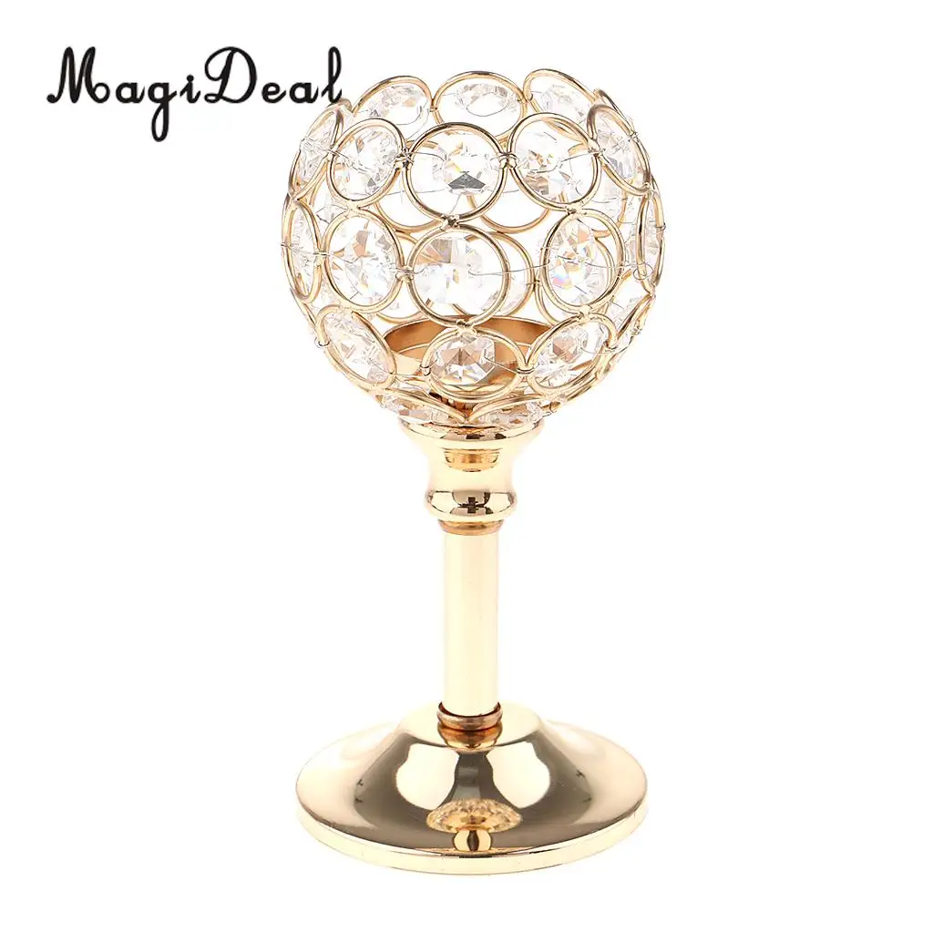 MagiDeal	 Mosaic Crystal Wedding Present Candlestick Candle Tea Light Holder Stand for Events Wedding Home Party Decor	