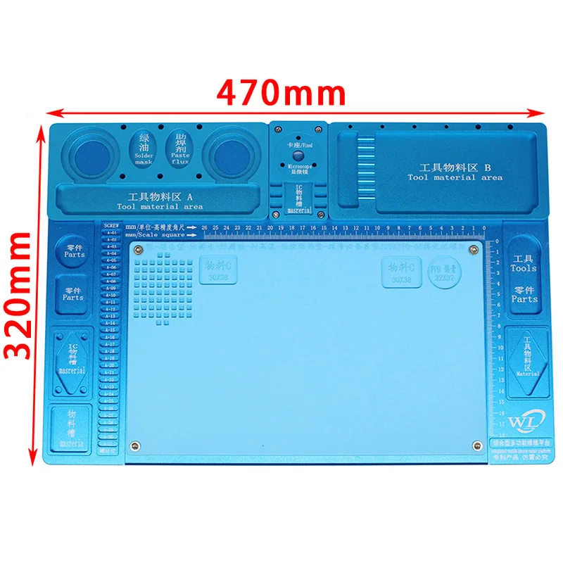 Large Microscope Base Phone Repairing Tools Maintenance Platform with Resistance High Temperature Anti-static Welding Workbench