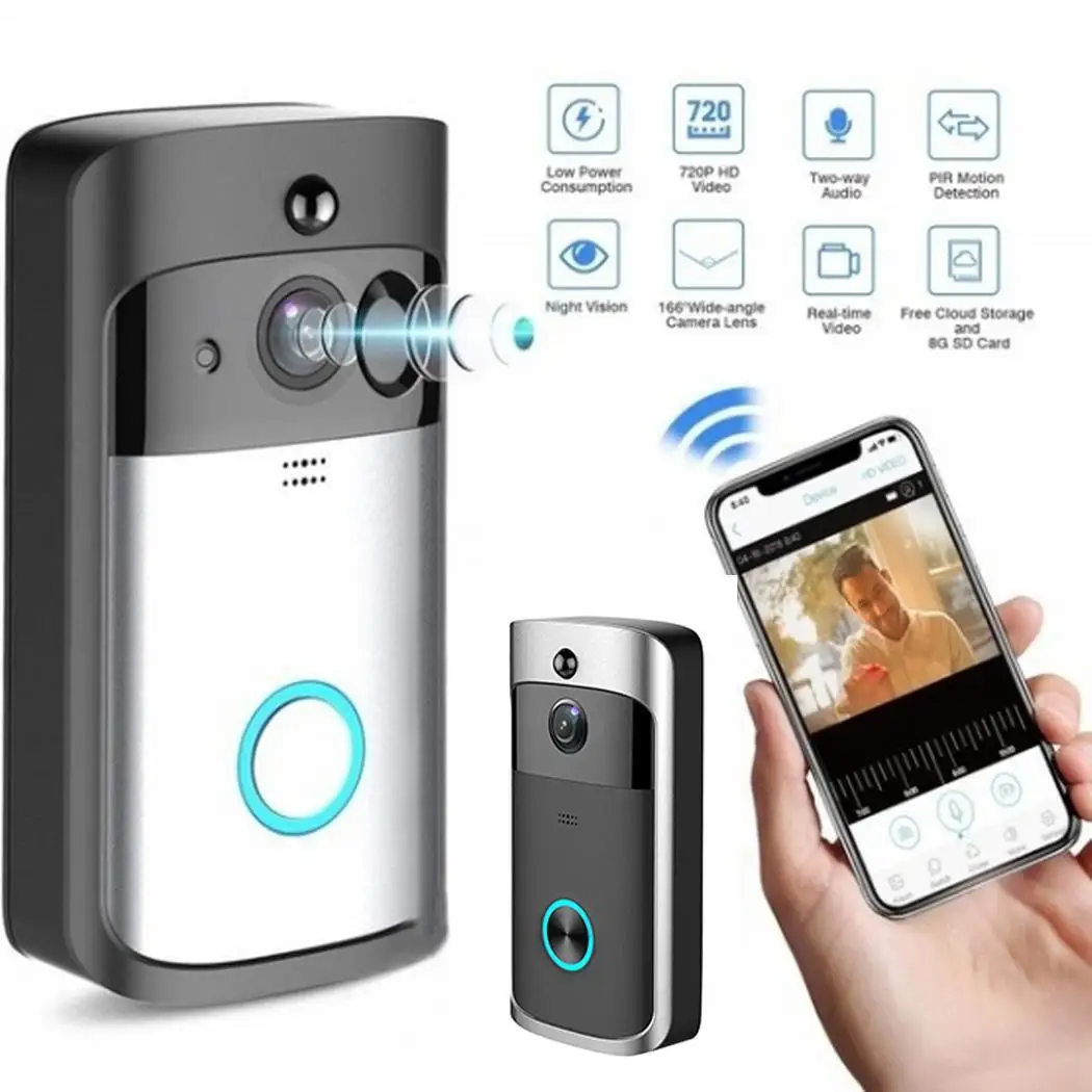 

M3 Smart WiFi Video Doorbell Intercom Camera Visual Chime Night Vision HD Door Bell Wireless Home Security Recording Monitor