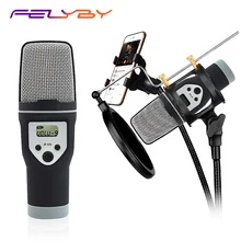 FELYBY мобильный телефон, микрофон конденсатор Professional Популярные окна фильтр поддержка караоке голосовой чат ПК смешивания микрофон