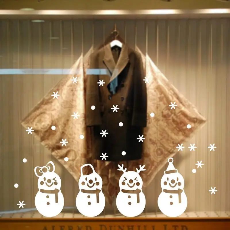 

Christmas Snowman Snowflake Shop Window Decoration Glass Wall Sticker Window Sticker Christmas Atmosphere Wall Paintings