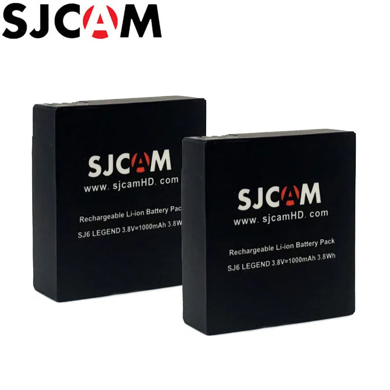 Kopen 2 STKS SJCAM SJ6 Legend Batterij 3.8 V 1000 mAh 3.8Wh Oplaadbare Li Ion Accu voor SJCAM SJ6 LEGEND Action Camera Accessoires