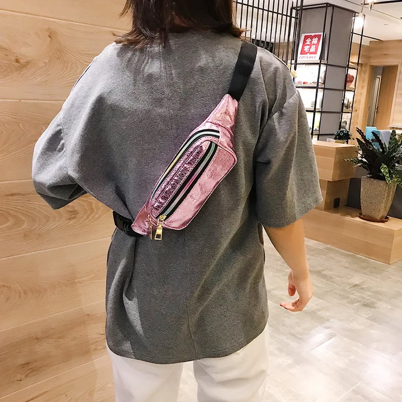 

WENYUJH 2019 Women Pockets Shoulder Waist Bag NEW FASHION Outdoor Zipper PU Leather Messenger Bag Sport Chest Waist Bag