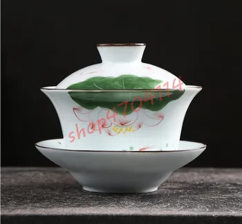 

Hand-painted ceramics, caps bowls, Sancai cups, celadon, Chinese tea cups (large size), exquisite crafts, tea ceremony supplies