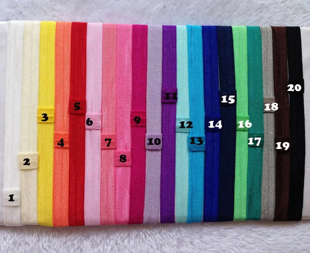 

2017 Hot Sale 20 colors 1.5cm Elastic Hair Bands Satin Ribbon Headband Girls Headwear 60pcs/lot Free Shipping