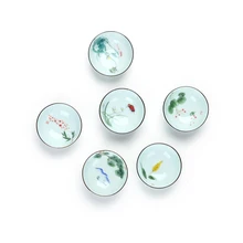 Цзиндэчжэнь маленькая ручная роспись кунг-фу чайная чашка керамические чашки Лотос Чай пуэр чайный набор китайский фарфор цветочный узор подарок