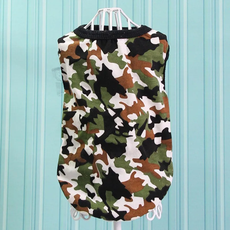 Dog Camo Vests Pet Dog Cat T Shirt Pet Summer Clothes Breathable Cotton Puppy Cat Dog Sports Clothes Dog Accessories