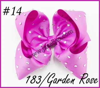 

free shipping 300pcs 8'' full size Large Rhinestone hair bows Signature Hair Bow sparkly hair accessories big hair bows