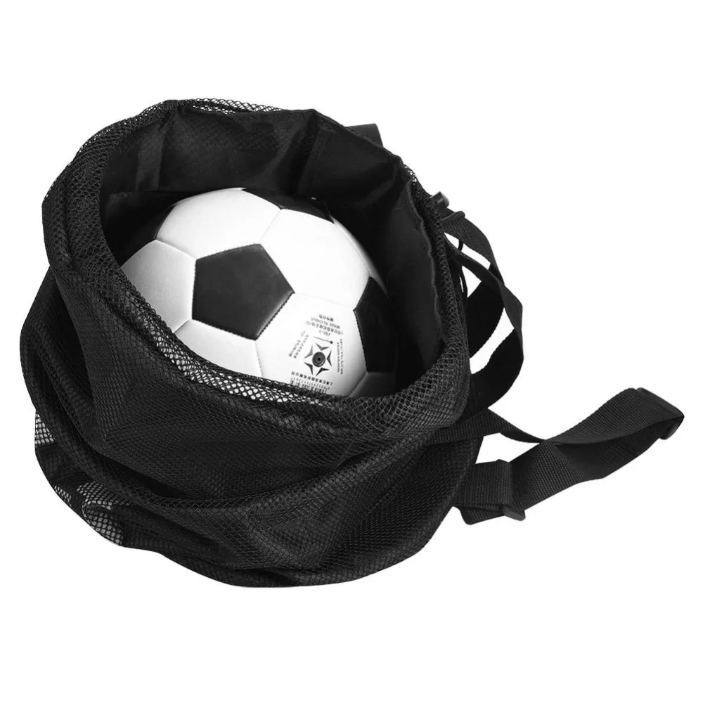 Outdoor Sport Football Bag Large Capacity Mesh Drawstring Bag Basketball Soccer Sport Training Backpack Shoulder Ball Holder sports ball storage bag sports ball bag