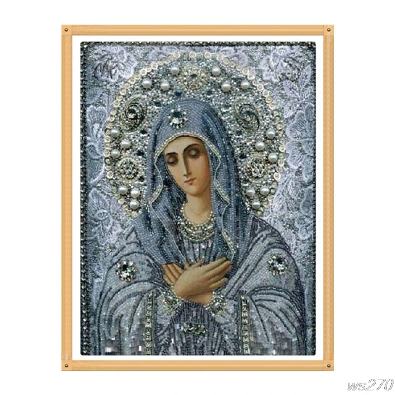 

5D Diy Diamond Painting Cross Stitch Religion Icon of Leader Round Diamond Needlework Crafts Diamond Embroidery 26 x 30cm