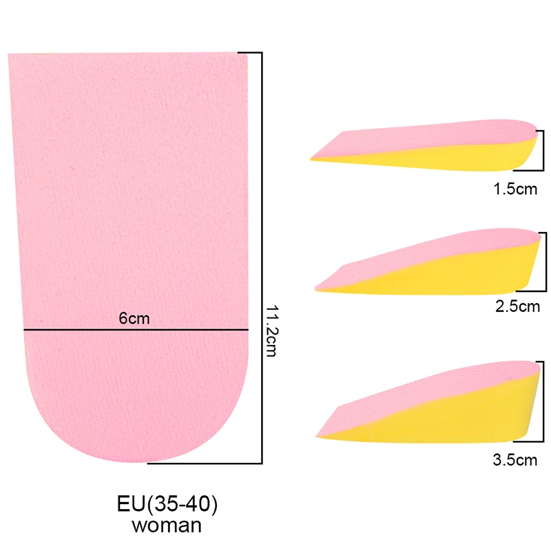 Soumit Увеличение Стельки Полустельки каблук Высота Увеличение подушки вставки "дышащая" Поддержка Уход за ногами для мужчин и женщин