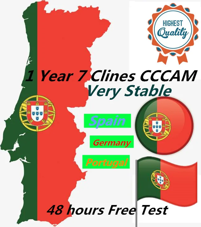 CCCAM 7 Cline для 1 года Испания CCCAM DVB S2 1 год Европа Бесплатный спутниковый ccam аккаунт Share Sever Италия Испания 1 год ТВ 7 кабель