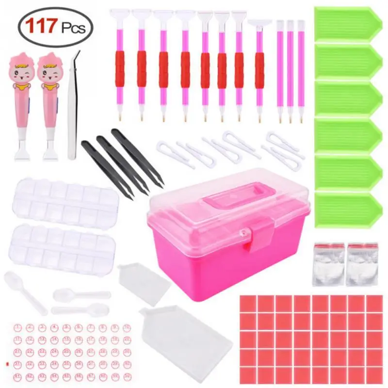 117pcs Sets Diamond Painting DIY Tool Pen Kit Cross Stitch Diamond