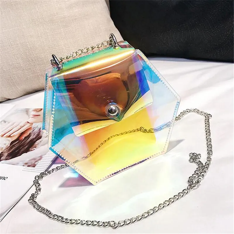 

Women Shoulder Bag Laser Transparent Crossbody Bags Solid Color Messenger Shoulder Beach Bag 2019 New Design Drop Shipping
