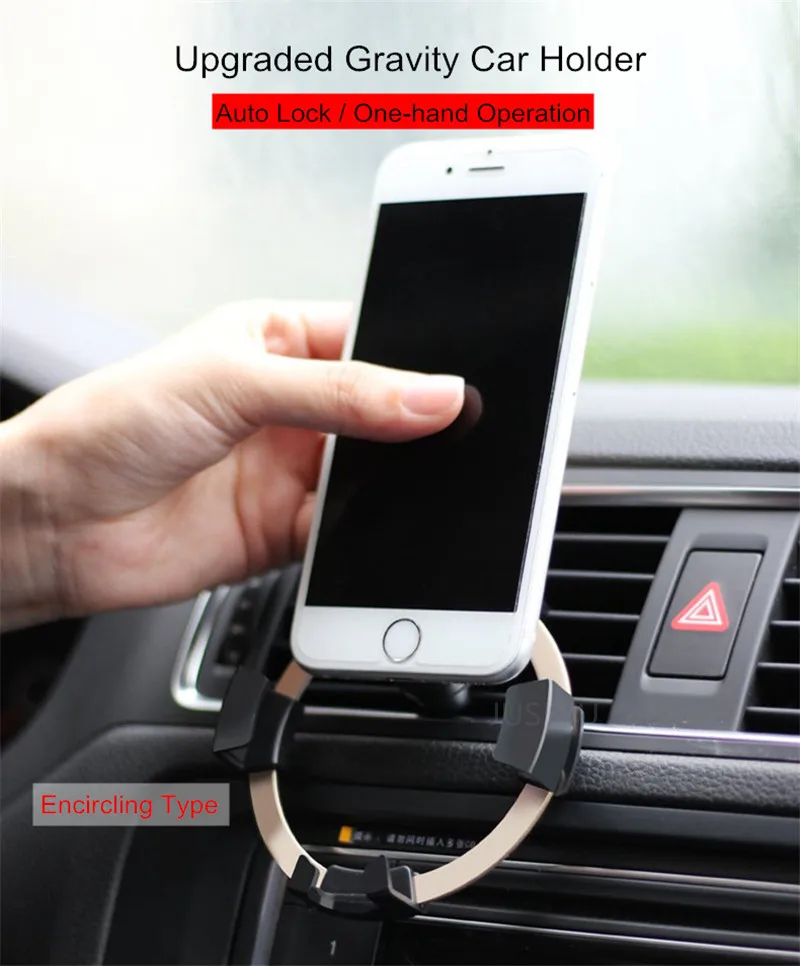 Круглый Автомобильный держатель для iPhone X samsung Смартфон Авто поддержка для телефона в автомобиле мобильное крепление Gravity Air Vent Monut подставка
