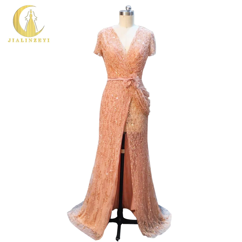 Rhine Real Sample Image Elie Saab Short Sleeves Full Hand Work Beads Luxurious V Neck Open Back Formal Party Evening Dress
Rhine Real Sample Image Elie Saab Short Sleeves Full Hand Work Beads Luxurious V Neck Open Back Formal Party Evening Dress