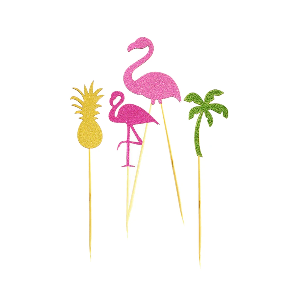 5pcs Paper Flamingo Cupcake Toppers Cakes Topper Picks Wedding Party