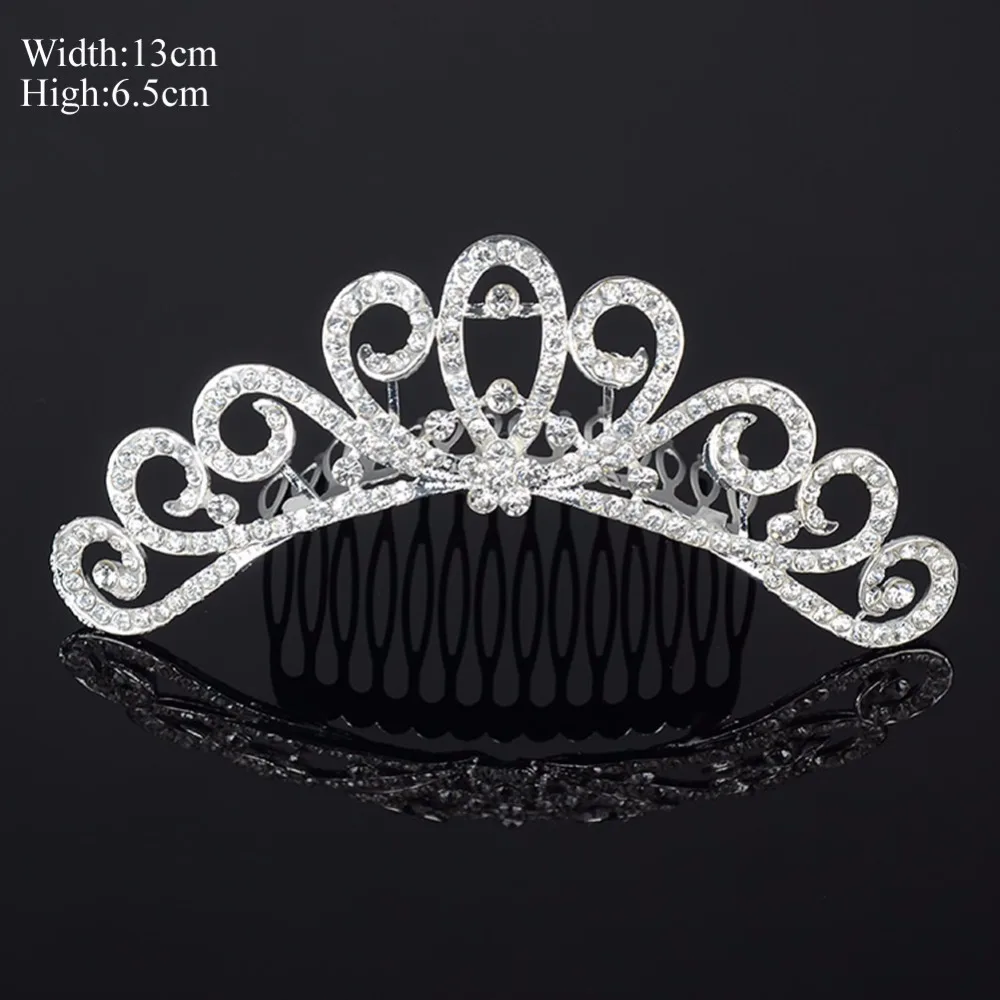 

Vintage Wedding Bridal Crystal Princess Silver Crown Tiara Hair Accessories Prom Jewery