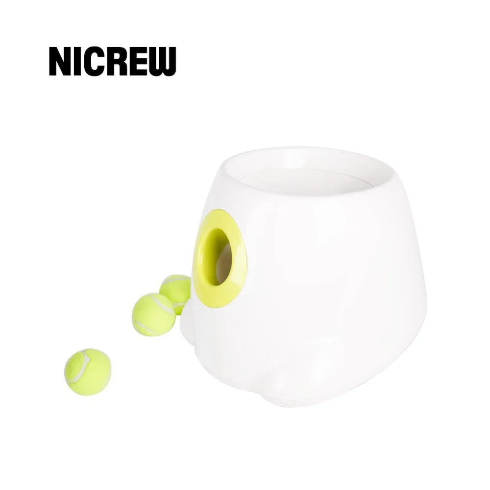 Nicrew собака игрушки для домашних животных Прямая поставка от производителя теннисные пусковое устройство автоматического бросание машины собака мяча устройства 3/6/9m раздел излучение с 3 шары