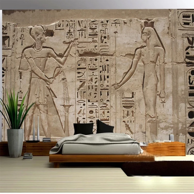 3D Ancient Egypt Pharaoh Egyptian Wall Mural Wallpaper Living Room Bedroom