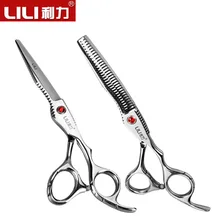LILI 6,0 дюймов машинка для стрижки волос Ножницы Набор LI-32B профессиональные из нержавеющей стали для Стрижки И Истончение Парикмахерские ножницы