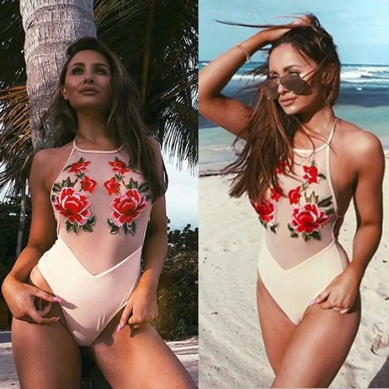 Купальник женский кружевной с цветочным принтом в стиле ретро|beachwear women|beachwear