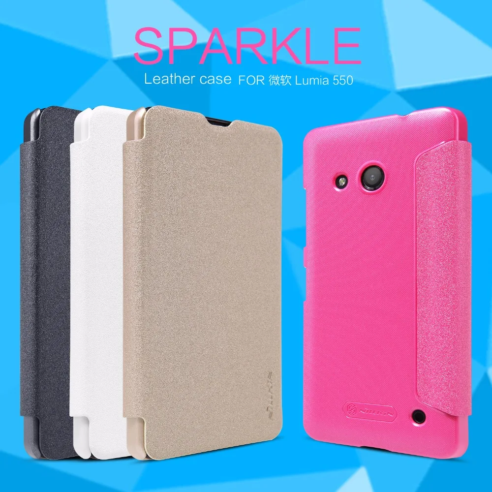 

Original NILLKIN Sparkle Flip Leather with Smart View Window Back Cover Phone Case for Microsoft Lumia 550 free shipping