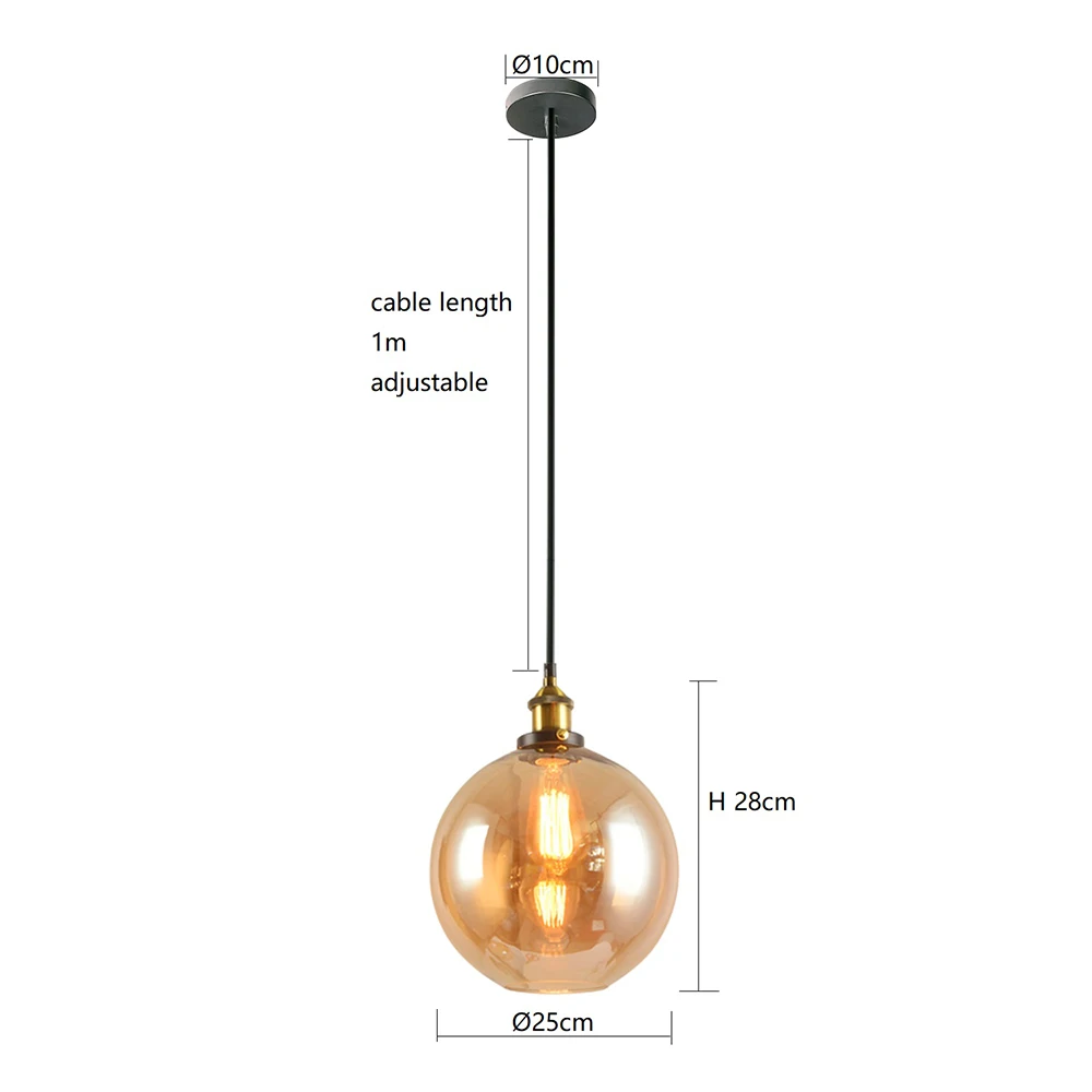 ZhaoKe Лофт винтажные подвесные светильники стеклянные промышленные подвесные лампы металлические ретро люстры подвесные светильники suspendu E27 D98 - Цвет корпуса: 6