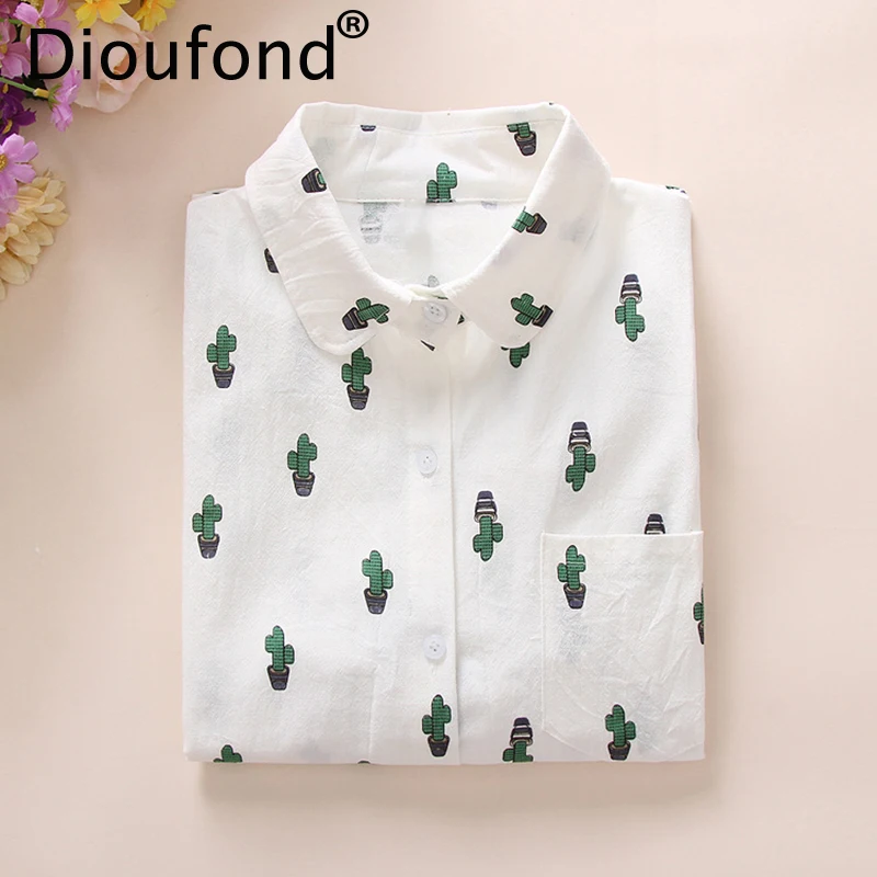 Dioufond 2019 Формальные Рубашки женские хлопковые блузки Топы Блузки офисные рубашки
