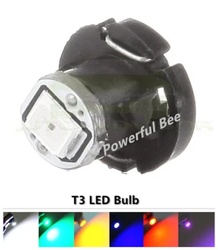 

6 x T3 0.5W 2835SMD LED car instrument lights bulb white blue red yellow green pink ice blue dashboard warning indicator lamp