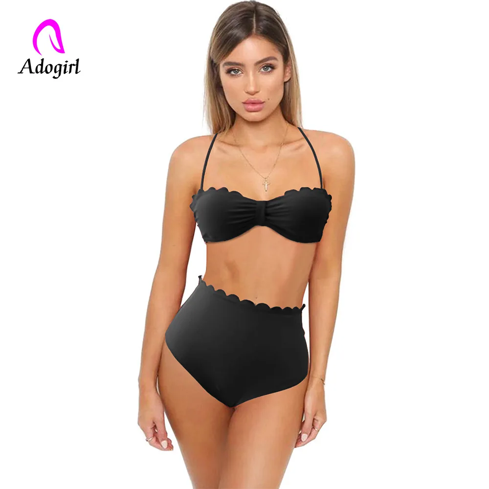 

2019 New Summer Women Solid beach Set Push-up UnPadded Bra bathing suit Triangle Bather Suit Swimming Bathing Suit overalls