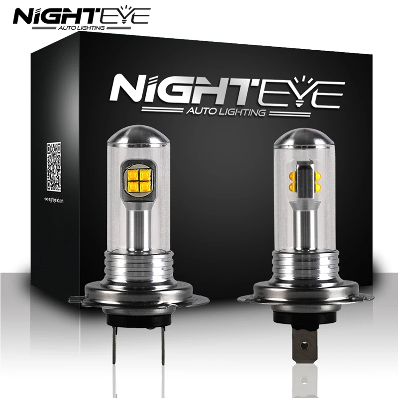 NIGHTEYE H7 LED Fog Light Bulbs 12V 6000K 80W set 1500LM Chip Car LED Lights Driving