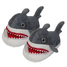Suck Off Sharks Plush Slippers Shark cartoon plush slippers home autumn and winter shoes
