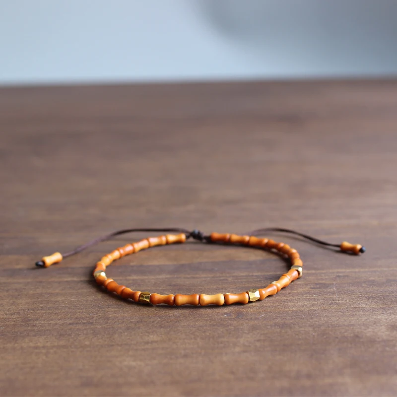 

Eastisan 6x3mm Handcarved Natural Olive Nut Bracelets For Men Women Reiki Prayer Stones Super Thin Bracelet Original Design