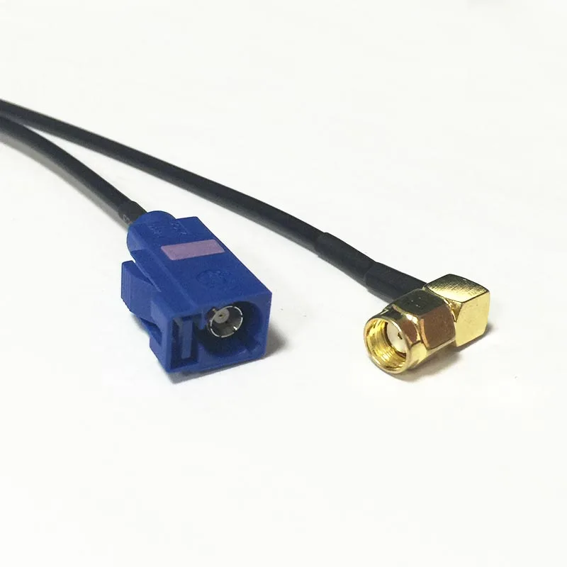 

New RP-SMA  Male Plug Right Angle  Connector Switch  FAKRA  Connector  RG174  Wholesale 20CM 8" Adapter