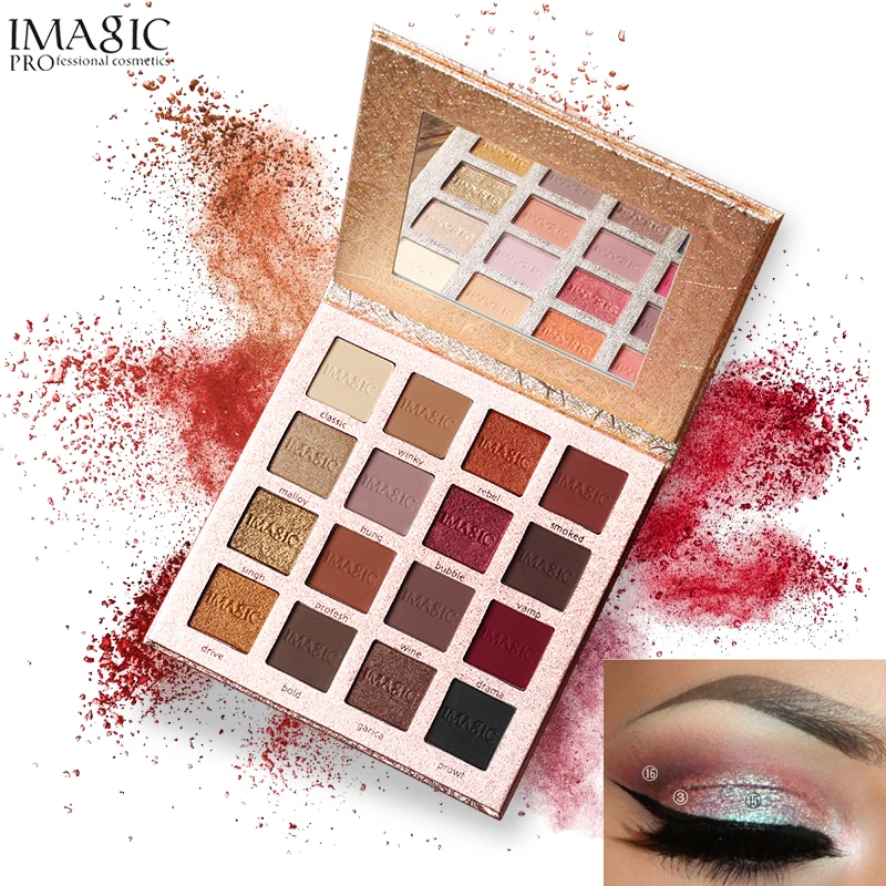 

IMAGIC Matte Eyeshadow Cosmetics pallet Shimmer Glitter Professional eye shadows Palette Waterproof Long-lasting Eye makeup