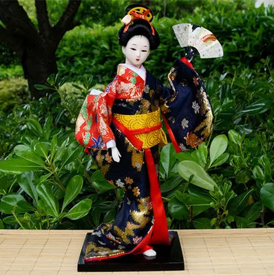 Мастер японской гейши кукла Япония предметы мебели и украшения дома подарок шелковое кимоно Красота женщины искусство ремесла - Цвет: mottled