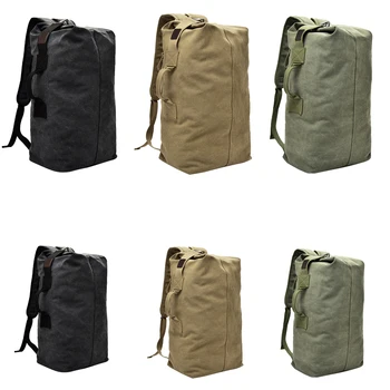 

Men Women Canvas Vintage Backpack Multipockets Travel Rucksack Camping Hiking Outdoor Sports Bag Backpacking Climbing Fishing